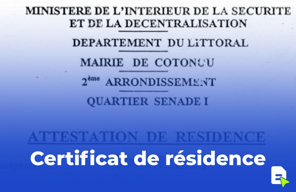 Certificat de résidence en ligne au Bénin