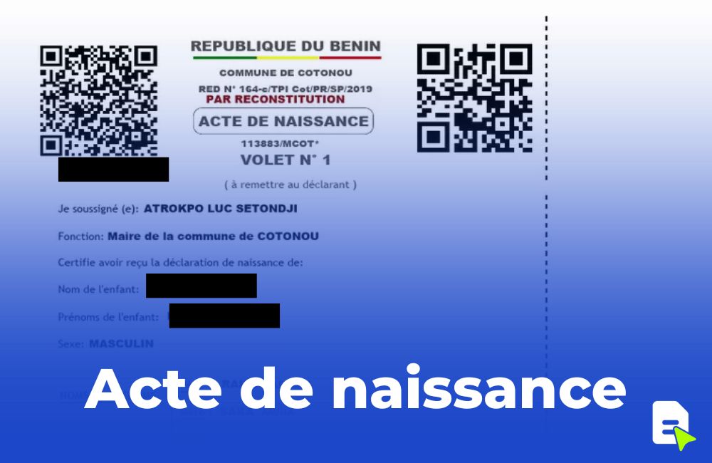 acte de naissance securise en ligne au benin